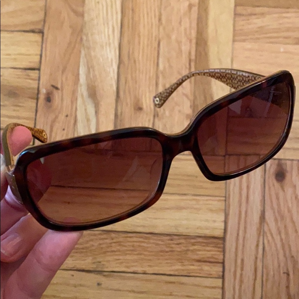 Like new Coach sunglasses with case and wiper